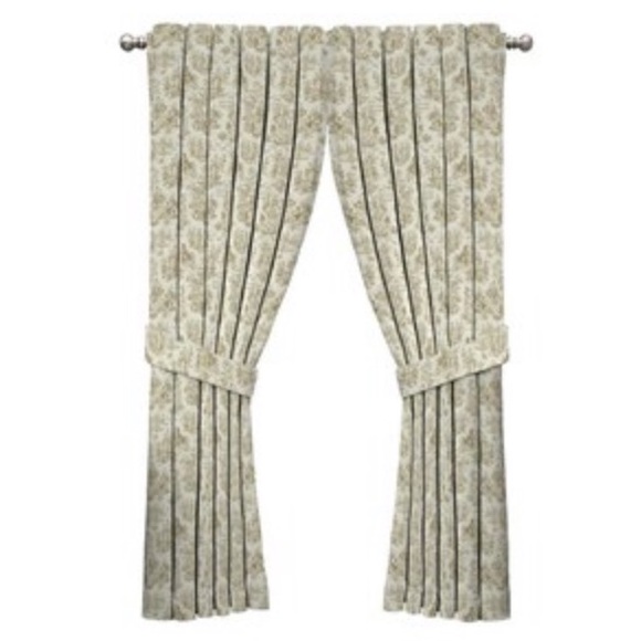 Waverly Charmed Life Curtain Panels Pair 52” W x 84” L Color Linen Toile New - Picture 1 of 1